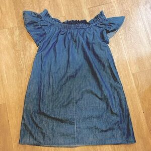 NWOT Corey Lynn Carter Off The Shoulder Denim Dress | Size Small